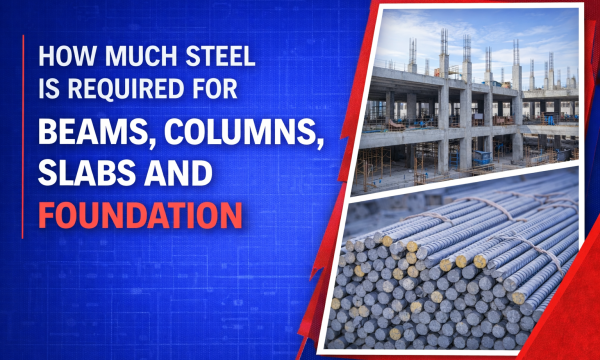 How Much Steel is Required for Beams, Columns, Slabs and Foundation