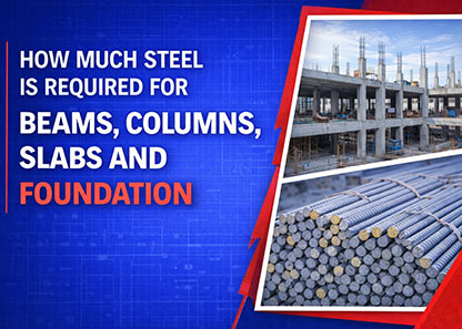How Much Steel is Required for Beams, Columns, Slabs and Foundation